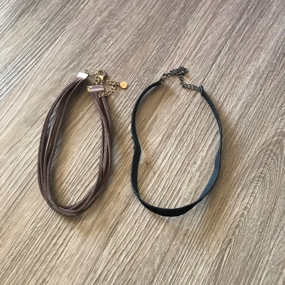 Brown & Black Suede Choker Necklace